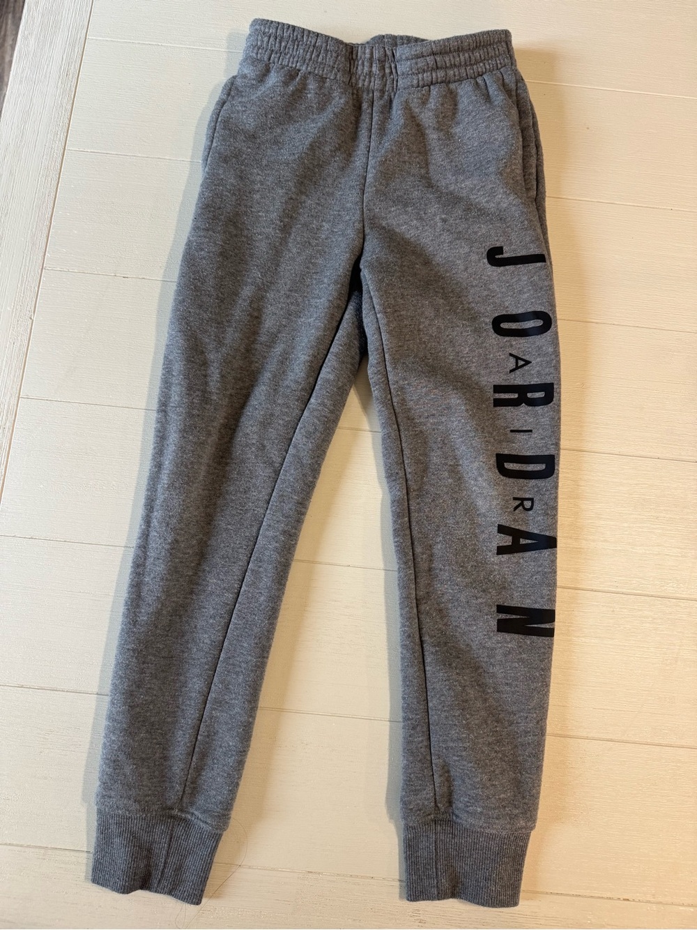Jordan Gray Fleece Joggers with Black Logo